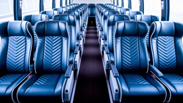 carson 54 passenger charter bus inside
